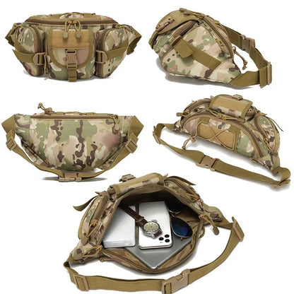 Outdoor Sports Waterproof Waist Bag Camping Multifunctional Men's Fishing Waist Bag Camouflage Backpack