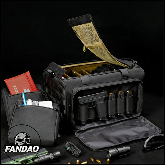 Tactical Pistol Bag for Handgun Ammo Shooting 5+ Pistols Transport  Range Bag for Military Training Range Shooting Handbag