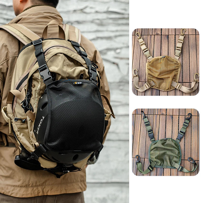 Tactical Backpack Helmet Net Cover Multi-Purpose Molle Storage Tactical Carrying Pouch for Sports Hunting Shooting Combat Helmet