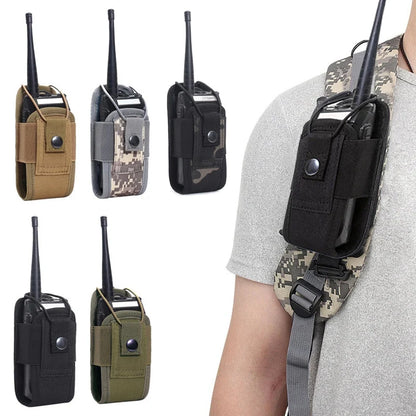 Molle Radio Walkie Talkie Pouch Outdoor Portable Interphone Holster Carry Bag for Hunting Camping Interphone Holster Pocket Bag