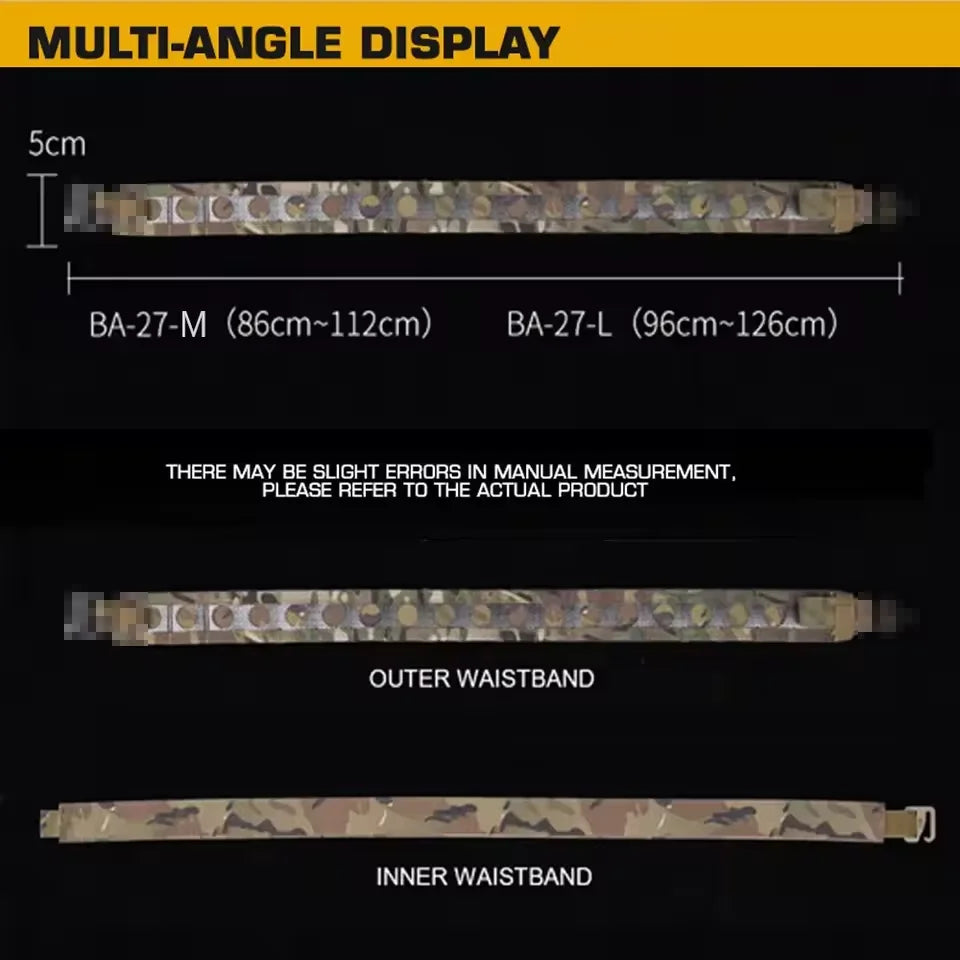 Tactcal Battle 2 Layers Waistbelt Ferro Bison Belt Quick Detach Metal Clasp MOLLE Hunting Combat Waistband Airsoft Gear