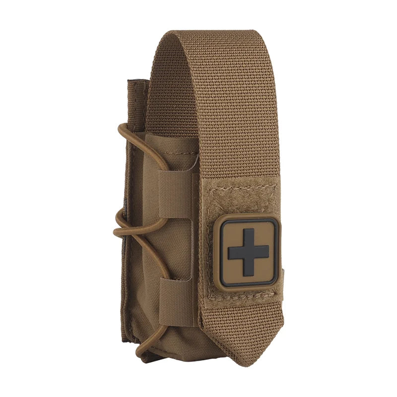 Vertical MOLLE Medical Pouch Flip Top Closure Universal Tourniquet Storage for Outdoor Survival Gear