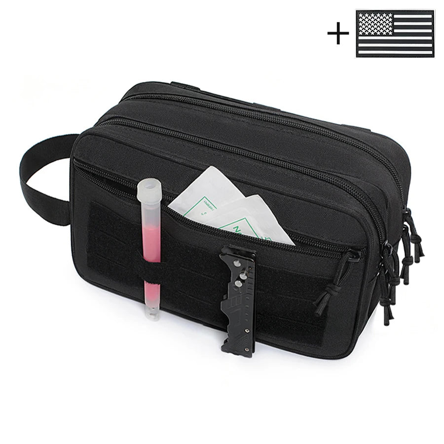 Multi layer travel storage bag, hand in hand to carry toiletries bag for outdoor travel, daily miscellaneous storage