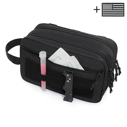 Multi layer travel storage bag, hand in hand to carry toiletries bag for outdoor travel, daily miscellaneous storage