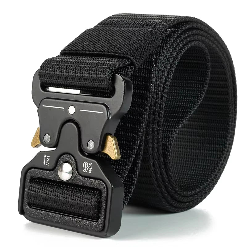 Men's Tactical Belt  Quick Release Belts Outdoor Nylon Military Camouflage Oxford Cloth Wide Waist Belt Hiking EDC Accessories