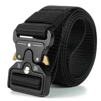 Men's Tactical Belt  Quick Release Belts Outdoor Nylon Military Camouflage Oxford Cloth Wide Waist Belt Hiking EDC Accessories