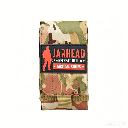 Outdoor Tactical Double MOLLE Cell Phone Pouch with Personalized Badge Belt EDC Pouch Holder Waist Accessories Mobile Phone Pack