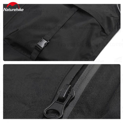Naturehike Black Raincoat with Reflective Strip Fashion Adult Waterproof Long Raincoat Men Rain Coat Hooded For Outdoor Hiking