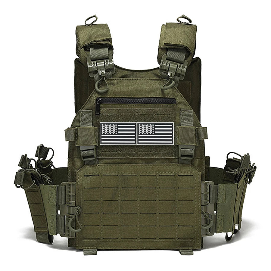 BH Black Multifunctional Hunting Vest with National Flag Sticker, Suitable for Outdoor Sports