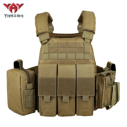 YAKEDA Tactical MC Camo Vest Outdoor Hunting Plate Carrier Protective Molle Waistcoat Adjustable Men Women Airsoft Equipment