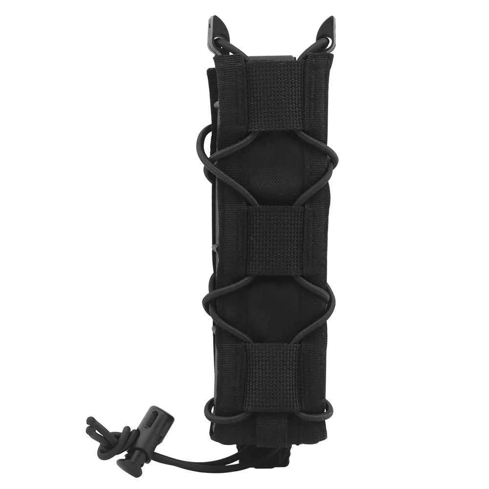 Tactical 9mm Extended Pistol Magazine Pouch Submachine Gun Long Single Mag MOLLE Malice Clip  MP5 MP7 UMP45 Airsoft Accessories