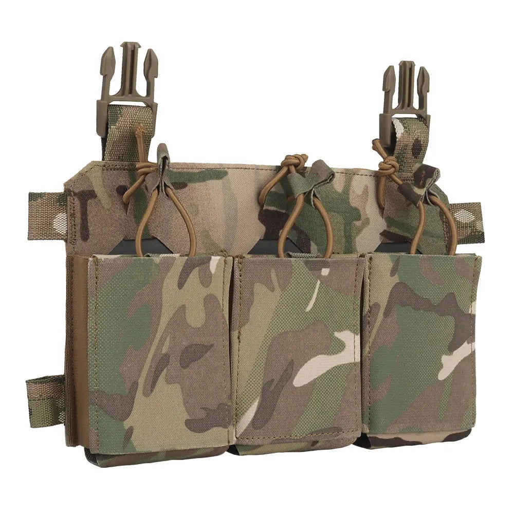 Tactical 556 762 Triple Rifle Mag Pouch Multipurpose Pistol Rifle Magazine Bag Holder for Chest Rig Plate Carrier Vest