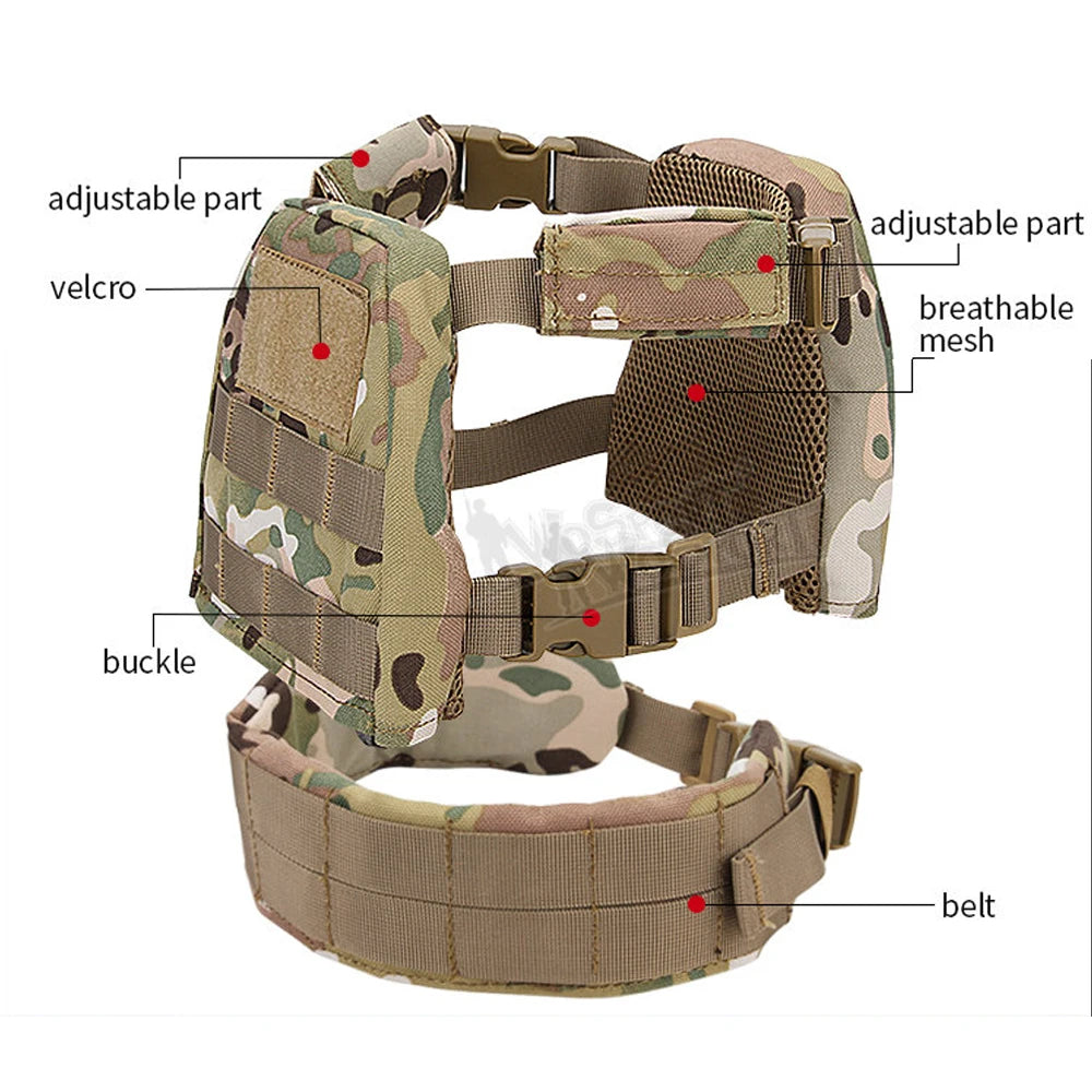 Tactical Kids Vest Waistband Set MOLLE Quick Release Hunting Airsoft CS Wargame Plate Carrier Children Vest Protective Gear