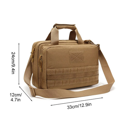 Shooting Range Bag Tactical 2 Pistol Bag Gun Case EDC Shoulder Bag Short Weapons Transport Case with Holster Hunting Sling Pack