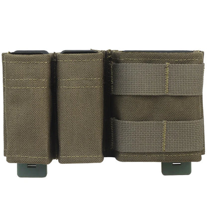 9mm/5.56 Magazine Pouch Tactical Pistol Mag Pouches Militar Double Mag Bag Hunting Airsoft Holder With FAST Nylon Support Clip