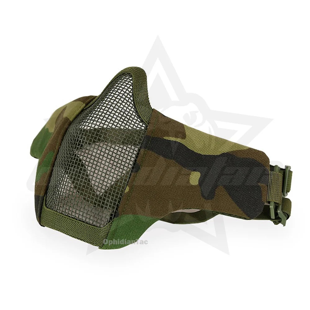 Outdoor cycling mask carbon steel mesh breathable half face mask CS field protection mask
