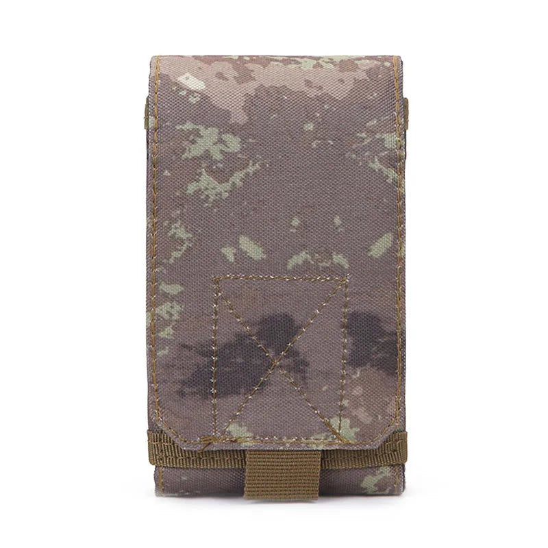 6 Inch Tactical Camo Cell Phone Pouch Molle Universal Running Phone Bag Hunting Outdoor Camping EDC Waist Bag Mobile Phone Bag