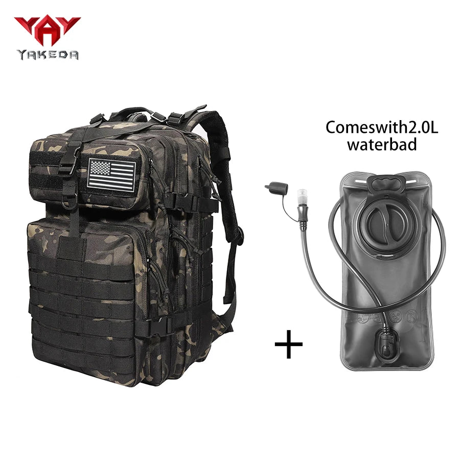 YAKEDA 45L large capacity backpack with 2L water bag MOLLE expansion system outdoor hiking backpack