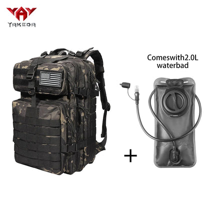 YAKEDA 45L large capacity backpack with 2L water bag MOLLE expansion system outdoor hiking backpack