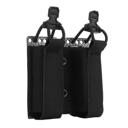 Pistol Dual Magazine Pouch 1911 9mm Mag Holder Elastic Bungee Cord Retention Airsoft Paintball Hunting Army Cartridge Pouch