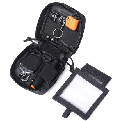 Tactical EDC Micro Molle Utility Pouch Mini Knife Compass Flashlight Card Storage Bag Waist Belt Outdoor Hiking Camping Hunting