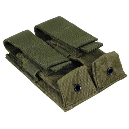 9mm Molle Double Pistol Magazine Pouch Mag Holster Flashlight Holder EDC Tool Waist Bag Vest Pouches Outdoor Hunting Accessories
