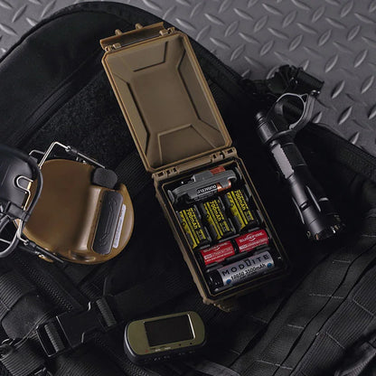 Tactical Modular Battery Case for 18650 18350 CR123A AAA CR2032 Molle Tooling Storage Box Water&Dust Proof