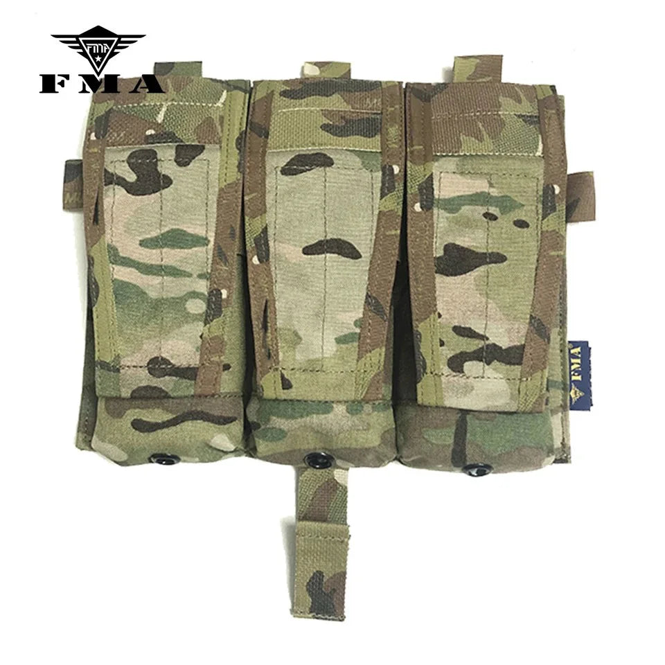 FMA M4 5.56 Triad Magazine Pouch MC Airsoft Tactical Mag Pouch for Tactical Vest AVS JPC Vest Molle Front Panel