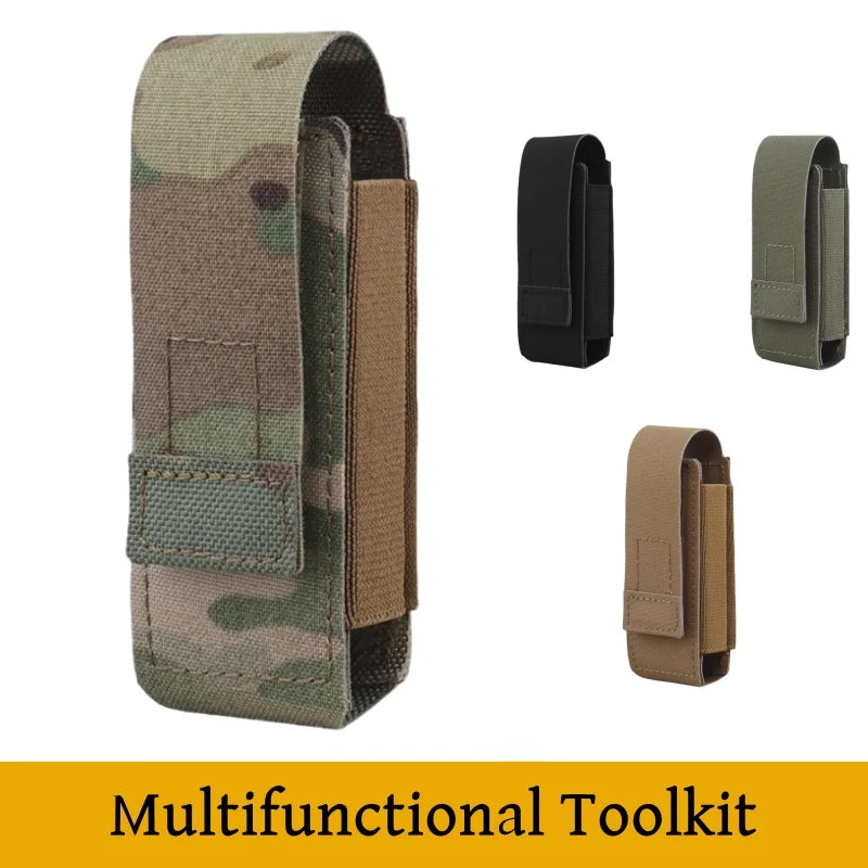 Multi-functional tool kit adhesive surface opening and closing molle mounting elastic material multiple adaptations