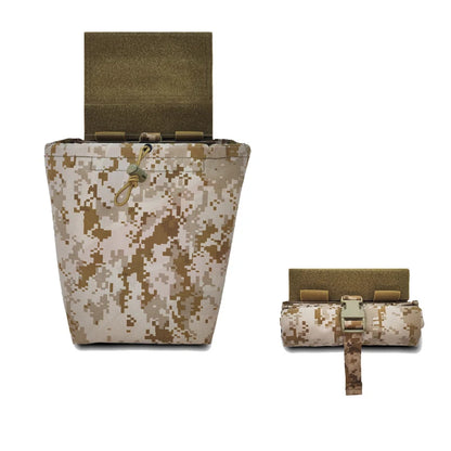 Airsoft Molle Foldable Pouch Tactical EDC Dump Pouch Extended Gear Multicam Lower Hanging Recycling Storage Abdominal Bag
