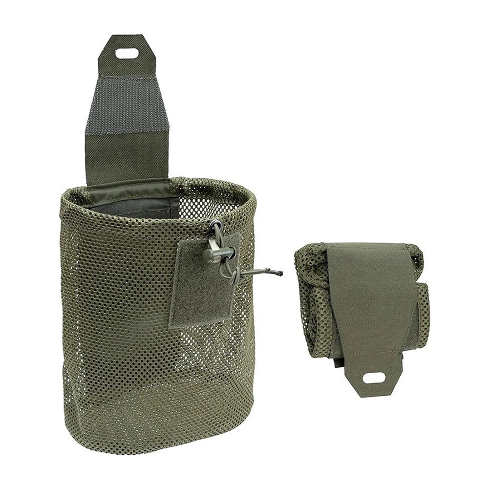 Tactical Molle Dump Pouch Outdoor Roll-Up Drawstring Magazine Utility Folding Waist Bag Mesh Foldable Sport Hunting EDC Pocket