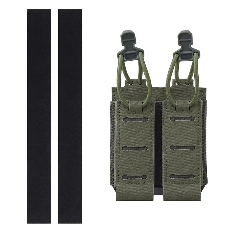 Double 9mm Pistol Mag Pouch  2.0 Holder Pouch MOLLE Panel Portable Airsoft Range Shooting Essentials