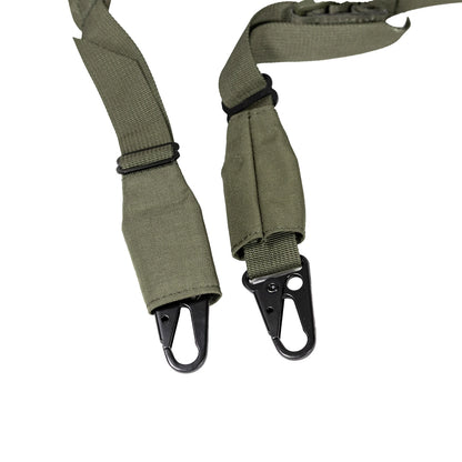 2-Point Adjustable Tactical Sling with HK Clips, Heavy Nylon Strap for Hiking Camping Airsoft