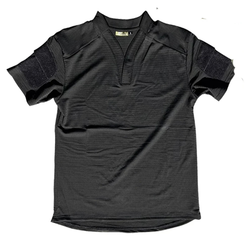 Tactical  Summer Outdoor Quick Dry Tactical Combat T-shirt Short Sleeve V-Neck Training Top for Men