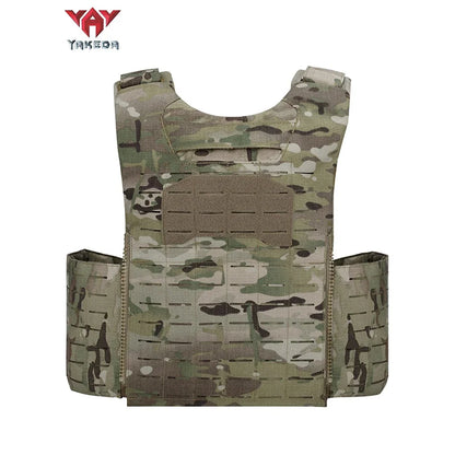 YAKEDA Tactical Combat Vest Plate Carrier Quick Release Laser Cuting PALS System Multifunctional Hunting Airsoft Protective Vest