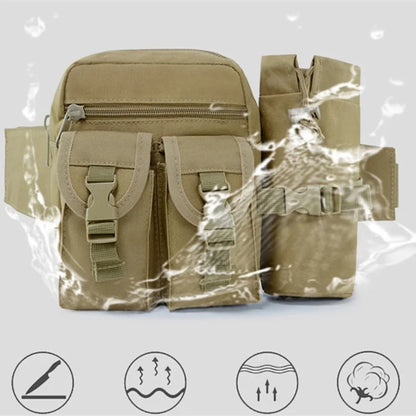 Tactical Waist Belt Bag Nylon Outdoor Fanny Pack Hiking Camping Hunting Water Bottle Holder Phone Pouch Running Sport Waist Pack