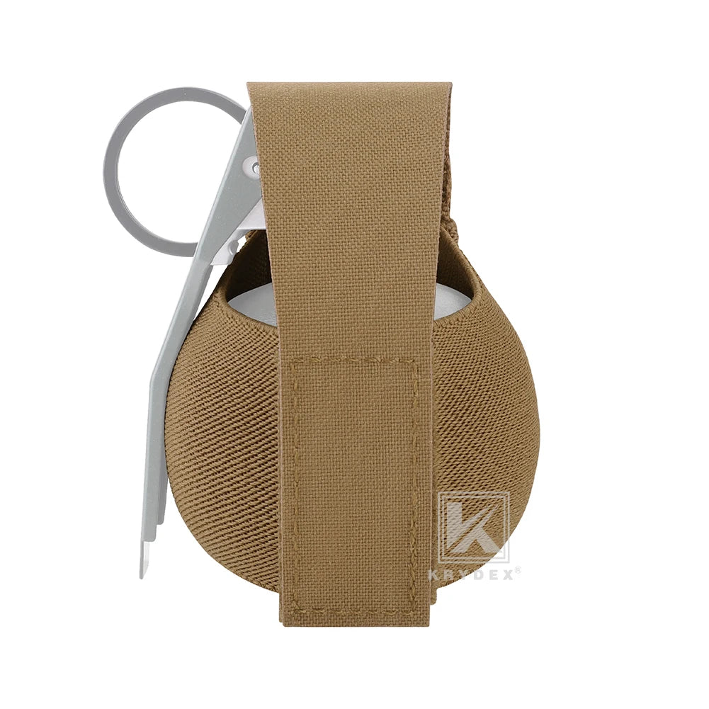 KRYDEX Tactical Elastic Frag Grenade Pouch, Waist Belt Bag, Small MOLLE Pouch Combat Hunting Outdoor Vest Belt Accessories