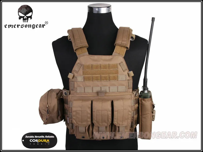 Emersongear For LBT 6094 Style Plate Carrier W/3 Pouches Tactical Vest Protective Gear Body Guard Armor Airsoft Hunting