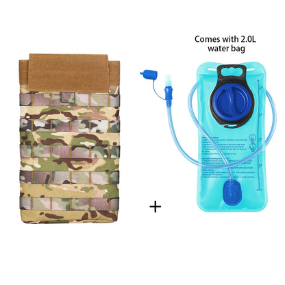 MOLLE Expansion System Accessories Water Bag Pack+2.0L Soft Water Bag Set Large Diameter Rotary Cap Bite Drinking Pipe
