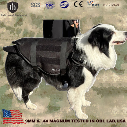 Level IIIA Soft PE Dog Plate Carrier Vest Multi-functional Adjustable Tactical Pet Vest for Dog Training Outdoor Protective Gear