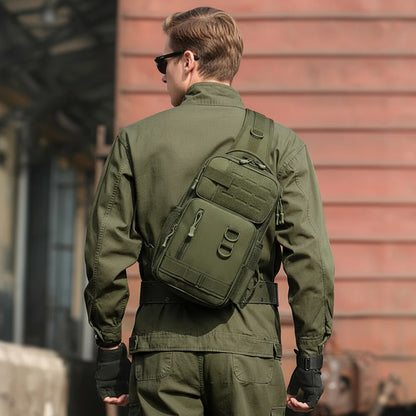 Tactical Shoulder Pistol Bag Concealed Carry Gun Bag Sling Backpack Chest Pack Molle Utility EDC Admin Pouch for Hunting