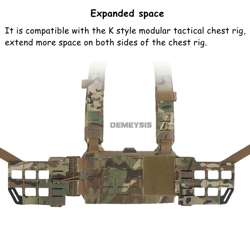 Tactical Chest Rig Expansion Kit Scalable Design Tactical Vest Molle Front Panel Hunting Vest Airsoft Training Gear  Accessories
