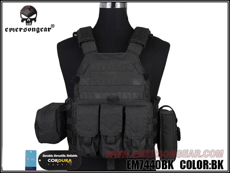 Emersongear For LBT 6094 Style Plate Carrier W/3 Pouches Tactical Vest Protective Gear Body Guard Armor Airsoft Hunting
