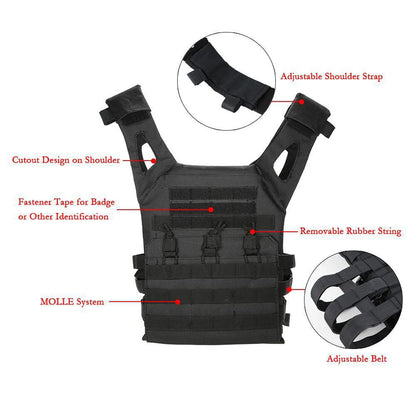 Tactical Hunting Tactical Vest Waterproof Outdoor Body Armor Lightweight JPC Molle Plate Carrier Vest for CS Game Jungle Gear