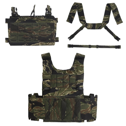 LV119 Tactical Plate Carrier Set Thickened Shoulder Pads Quick Release Hunting Vest With Triple 5.56 Mag Pouch Airsoft Chest Rig