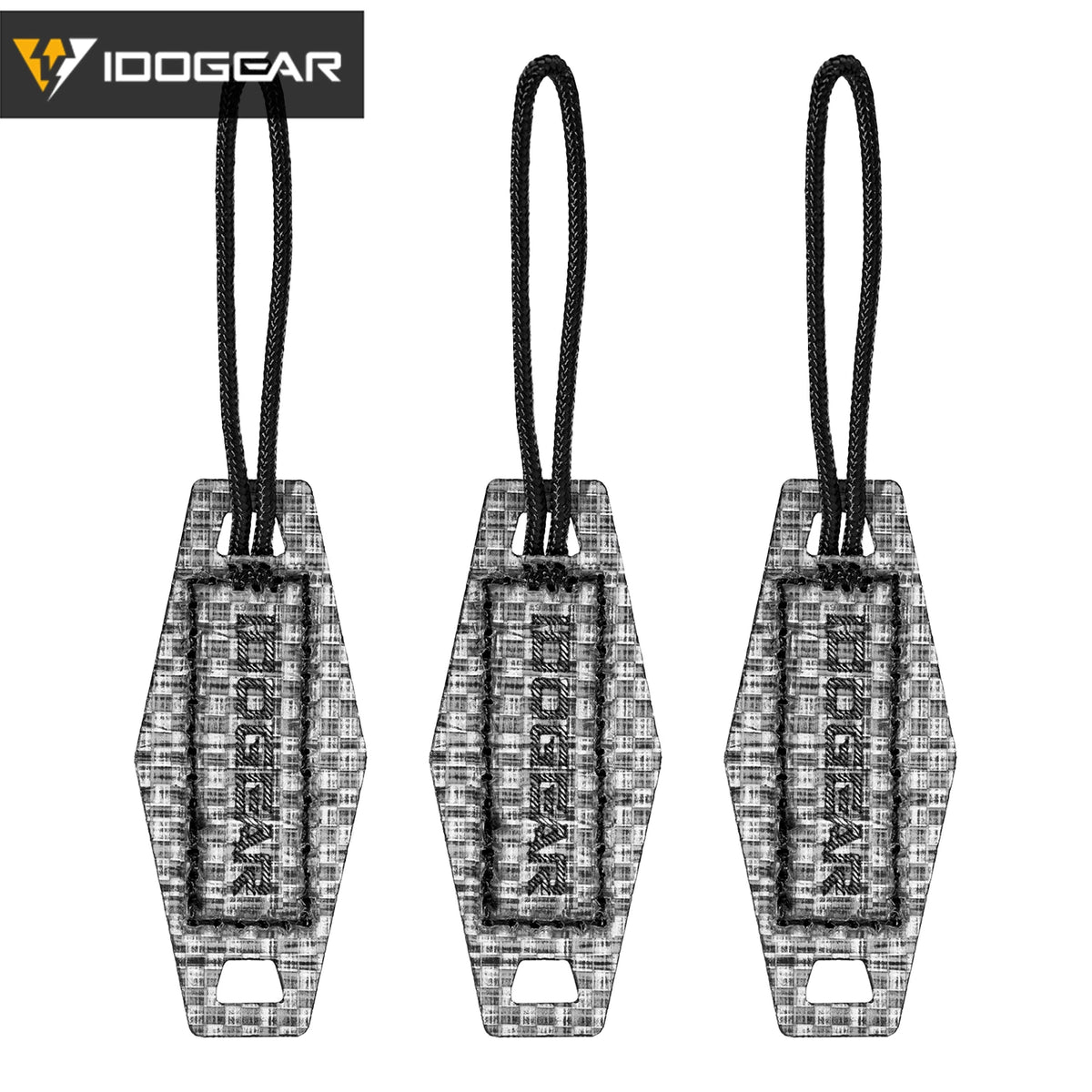 IDOGEAR Tactical Zipper Pull Cord Extension Zip Fixer Hook Handle Replacement Pulls Tab for Vest Backpack 3964