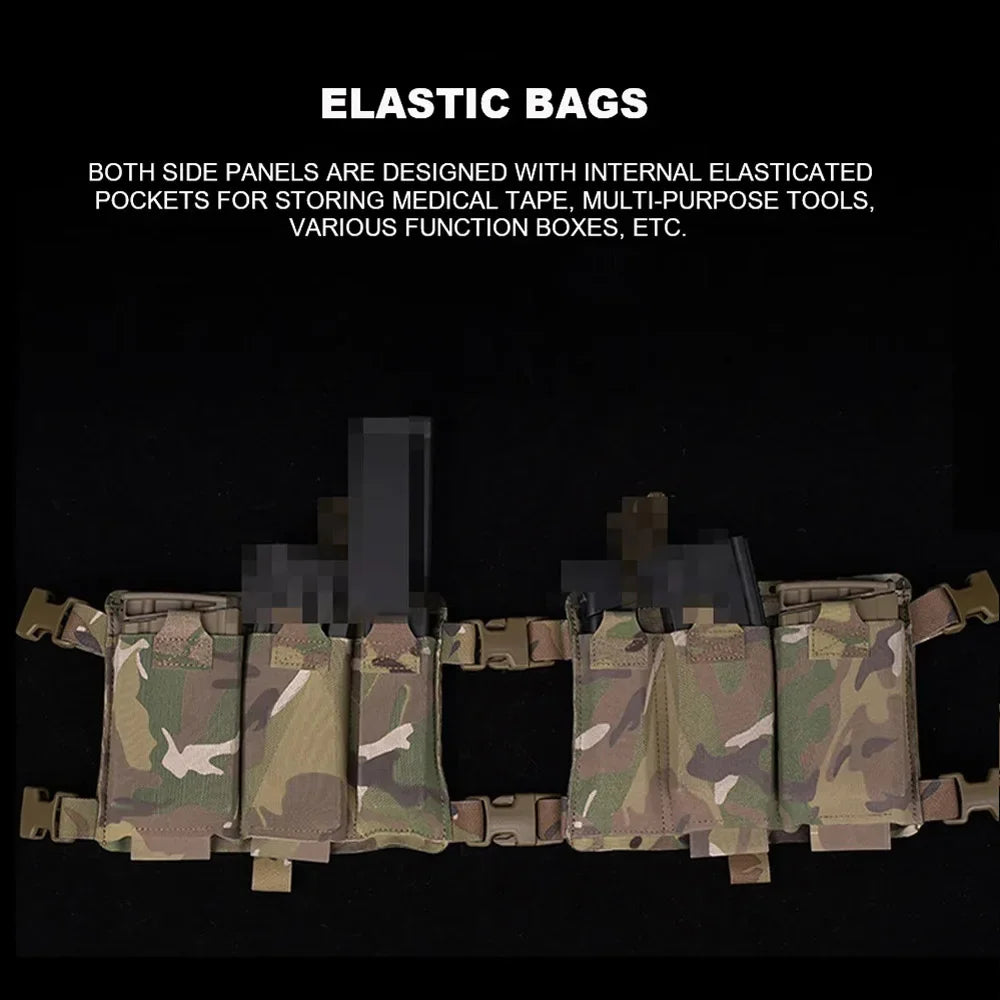 Alpha Tactical Chest Rig MOLLE System Modular Quick Release Vest fit  Airsoft Magazine Pouch Outdoor Hunting Waist Bag