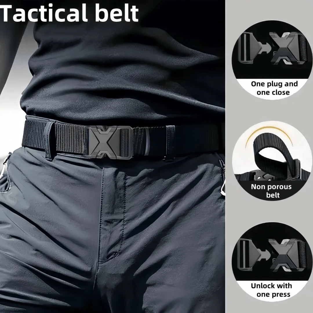 New 1pc The New Men's 125cm Buckle Belt Nylon Braided Lightweight Breathable Daily Commuter Men's Belt