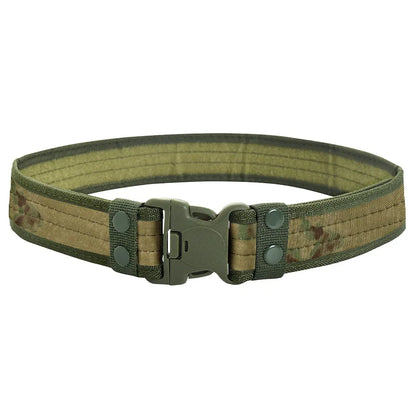 New Style Men's Quick-Release Tactical Belt - Outdoor Camouflage Nylon Wide Waist Belt for Mountaineering, Hiking, Work, Fishing