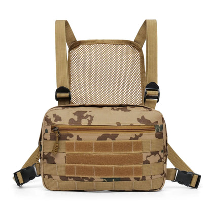 Outdoor Sports Chest Bag Motorcycle Bicycle Cycling Bag , Lightweight Molle Tactical Chest Bag for Running Hiking Fishing Travel